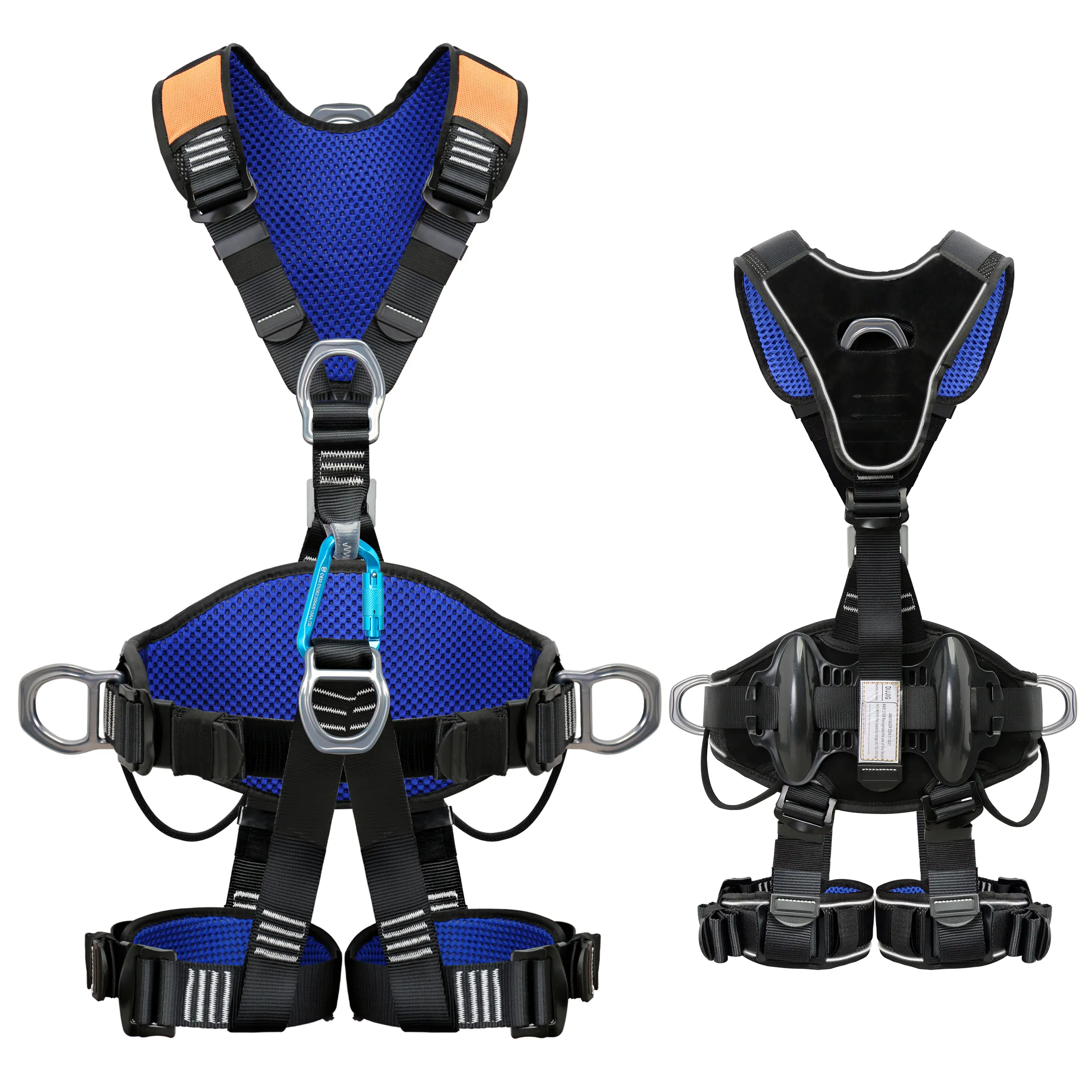 CE Certified Adjustable Invertible Full Body Safety Harness, Widened Waist Rock Climbing Gear, Thickened Aluminum Alloy Protection, Breathable Outdoor Work Safety Harnesses for Tree Work