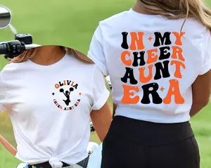 In My Cheer Aunt Era Shirt, Personalized Cheer Aunt T-Shirt, Customized Cheer Aunt Shirt, Custom Cheer Aunt Shirt