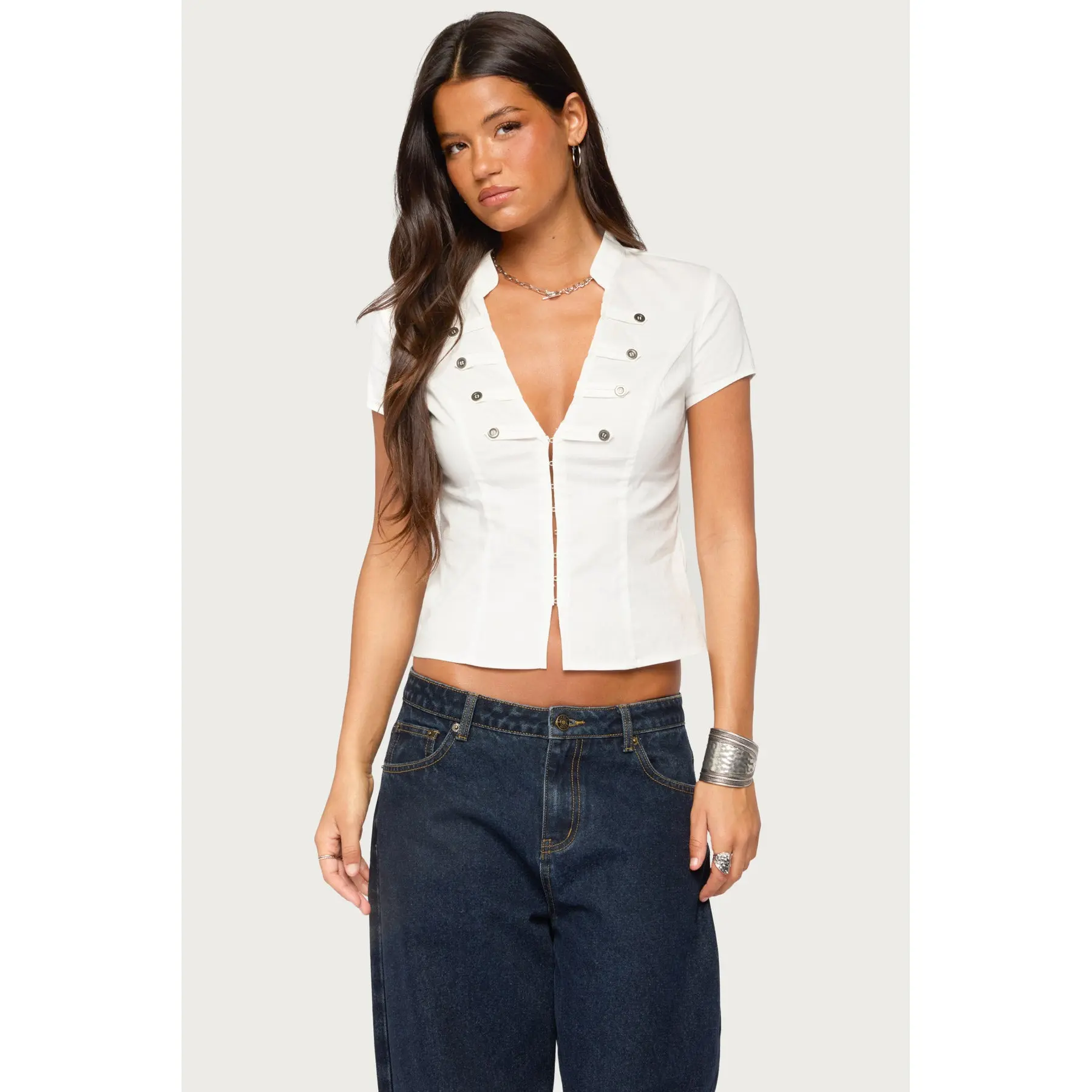 Yali Woven Napoleon Top