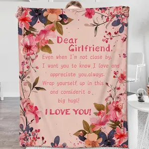 Girlfriend Blanket Gifts, Girlfriend Birthday Gifts, Anniversary, Christmas, Valentines Gifts for Girlfriend, I Love You Gifts for Her, Dear Girlfriend Blanket for Couch Bed Living Room 60" x 50"