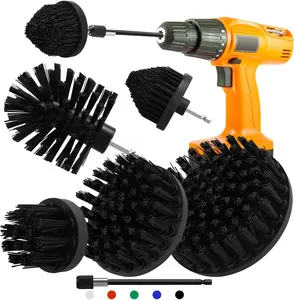 6pcs Drill Brush Attachment Set, 5pcs Scrubber Brushes with 1pcs Extend Long Attachment Drill Scrub Brush for Cleaning Shower