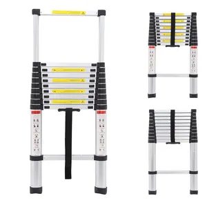Aluminum Multi-Purpose Telescoping Ladder 10.5ft Extension Folding Ladder, 330lbs Max Load, Portable Collapsible Ladder for Home Office RV Roof, Adjustable Height, EN131 Certificated