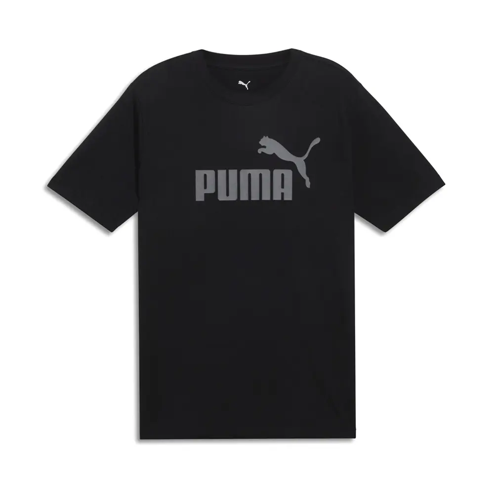 PUMA Mens Essentials Logo Crew Neck Short Sleeve Casual Tops Casual - Black
