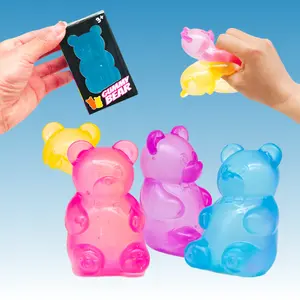 Set of 2 giant soft plush bear squeeze toys—soft slow-rebound stress relief toys, cute sensory toys suitable for children and adults; stress balls that make perfect party favors and birthday gifts.
