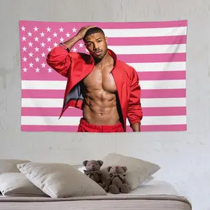 Michael Tapestry B Jordan Tapestry Pink America Funny Cameron Flag Poster for College Dorm Decor, Room Decor Merch Gift 40in*60in