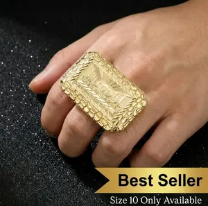 Last Supper Double Finger Nugget Ring 14K Stainless Steel by "Money Made Jewelry": Size 10 ONLY Unisex Luxury Ring