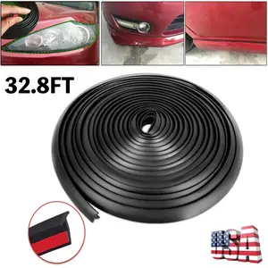 Rubber Edge Trim T Molding Seal Strip Car Windshield Edge Weather Stripping 32.8FT/10M Rubber T-Type Seal Strip for Headlight Sealant/Fender/Wheel Eyebrow Trim Self Adhesive Weatherstrip(8mm)