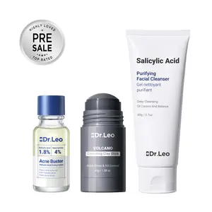 【Bundle & Save】Dr.Leo Salicylic Acid Acne Treatment Set | 24H Pimple Rescue + 15 Minutes Blackhead Removal + Pore Detox + Oil Control | Drying Lotion + Clay Mask Stick + Cleanser Skin Repair #mothersdaygift #Summervibes,summerwins