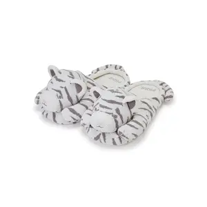 Men's White Tiger House Slippers