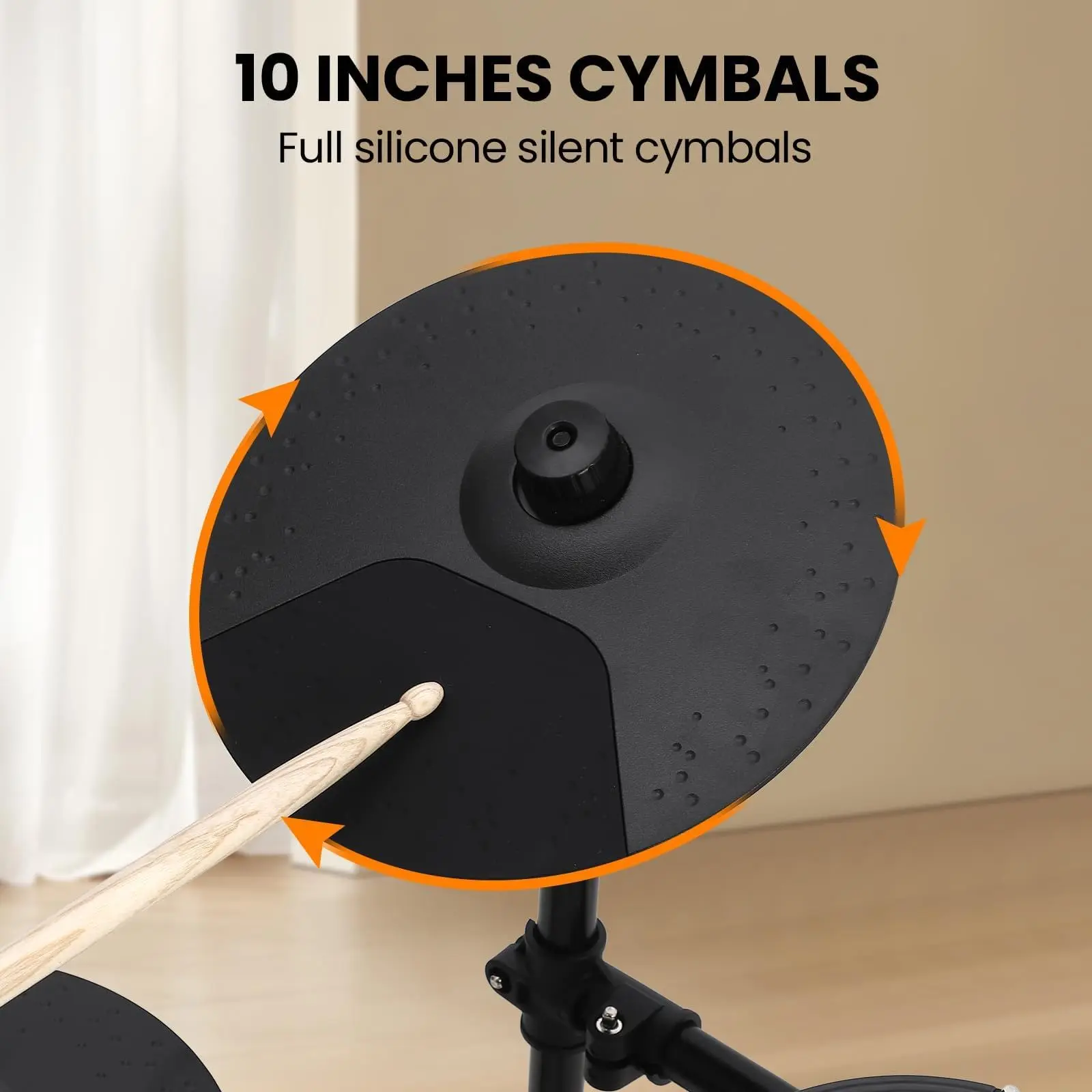 【GARVEE】Beginner-Friendly Electric Drum Set with 4 Quiet Mesh Pads, 150 Sounds, 2 Pedals, Drum Throne, Headphones, and USB MIDI Connection for Portable Practice and Recording