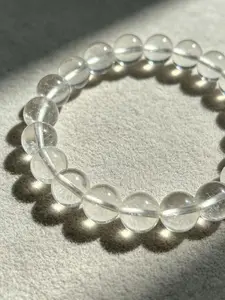 8mm & 10mm Natural Clear Quartz Spiritual Protection Bracelet, Healing Energy Jewelry, Crystal Wristband for Wellness