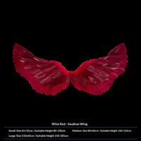 Burgundy swallow-shaped wings