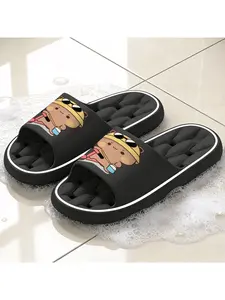 Capybara Riding Scooter Print Hollow-Out Slippers, Summer Outdoor Wear Soft Sole Slippers, Non-Slip Slippers for Home Bathroom, Unisex Casual Beach Slippers, Breathable And Comfortable Cloud-Like Sl