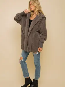 The Coziest Yet Pocketd Sherpa Cardigan Women's Soft Jacket Cardigan