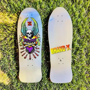 X-Con Limited Edition, Metallic Silver, HAND-PAINTED 10"x30" Deck (1 of 4)