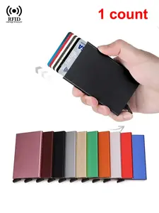 RFID Blocking Credit Card Holder, Slim Smart Metal Pop-Up Wallet for Men & Women, Aluminum Material, All-Season Use, Compact Design, Rfid Blocking Wallets