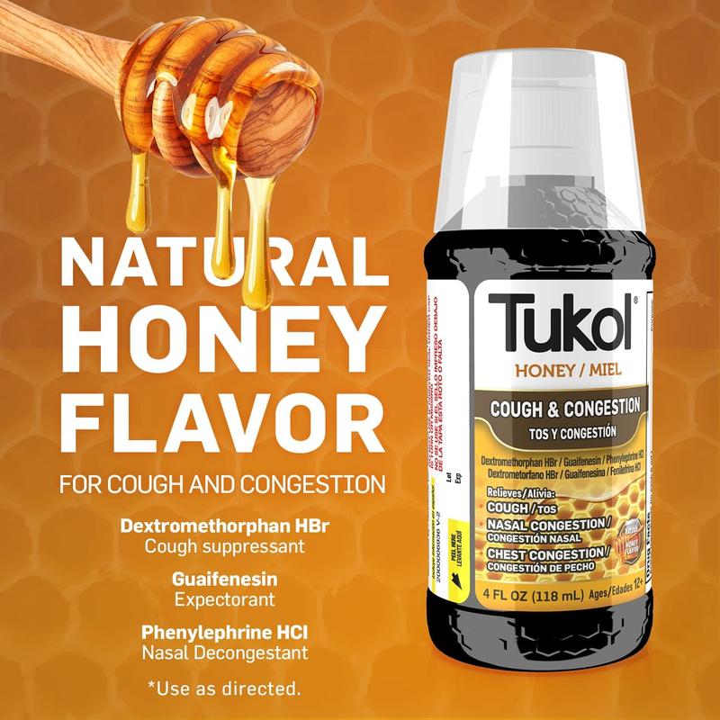 TUKOL Adult X-Pecto Miel Honey Cold Syrup, 4 Ounce