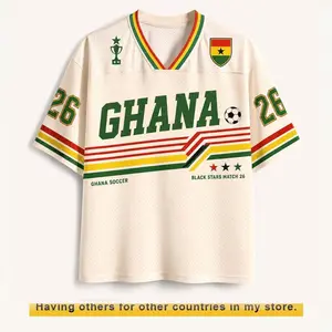 Ghana Soccer Jersey, Retro Black Stars Shirt, Custom Name Number Jersey, Ghana Football Fan Gift HSQ