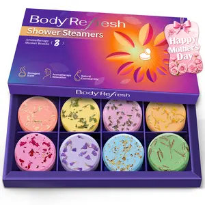 Bodyrefresh Shower Steamers Aromatherapy - 8 Pack Shower Bombs with Essential Oils, Mothers Day Gifts for Mom Wife, Birthday Gifts for Women Self Care Relaxation Home SPA Stress Relief Teacher Appreciation Gift