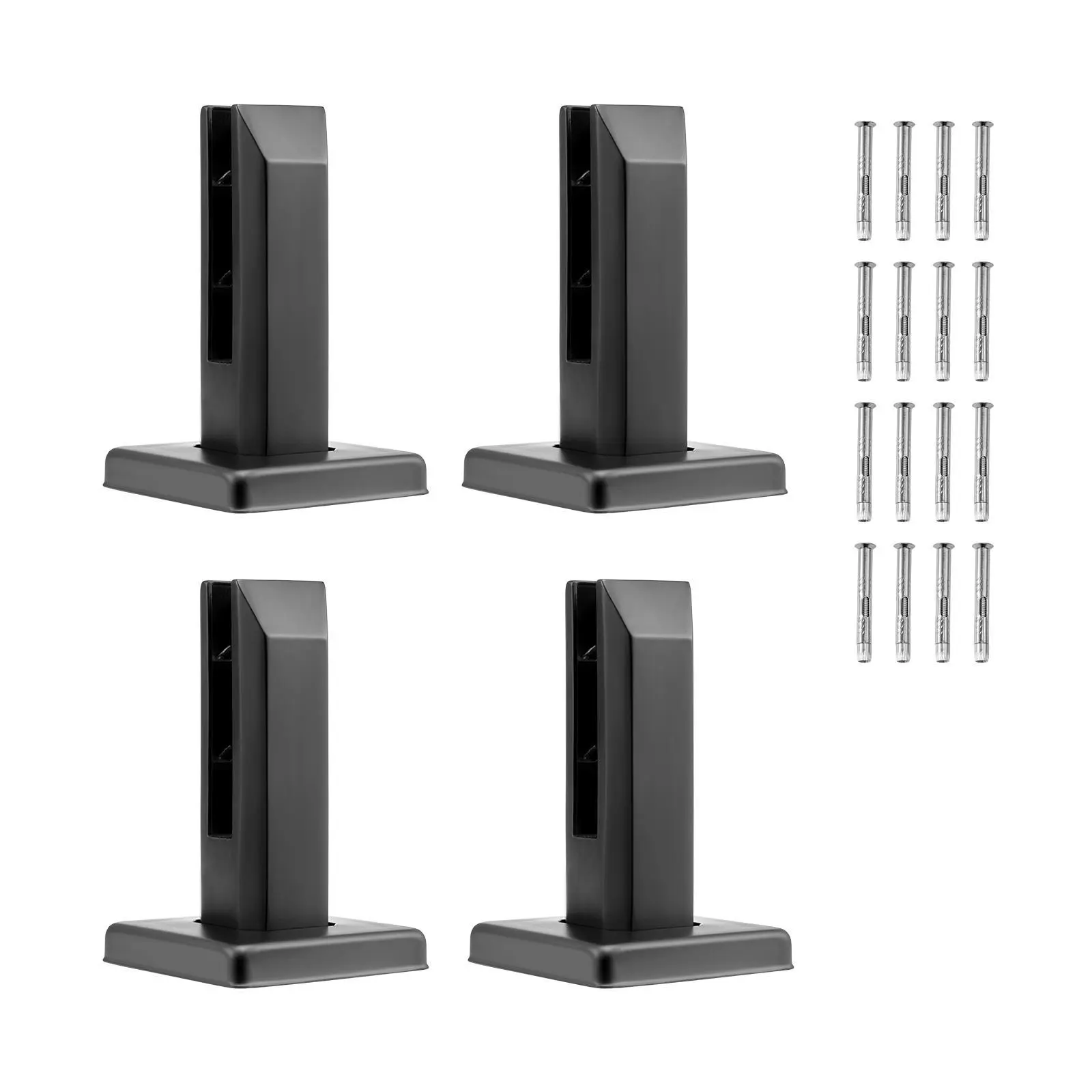 【summerfinds】VEVOR Glass Clamp, 4 PCS Square Glass Railing Bracket for 0.31 "-0.47 " Tempered Glass, 304 Stainless Steel Glass Mounting Clamp, 0.12” Thick Glass Shelf Bracket for Balcony, Garden, Deck, Stair