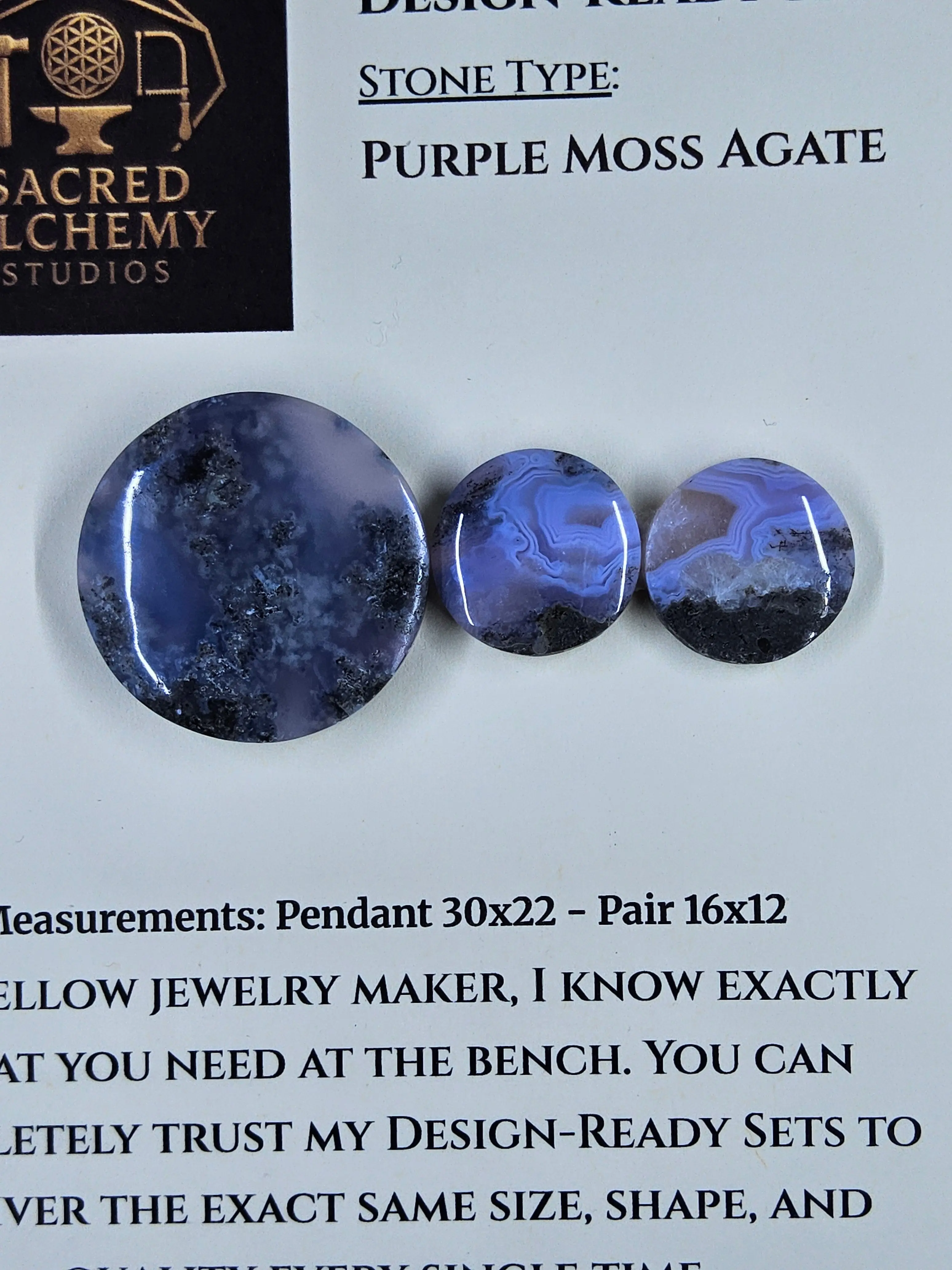 Circle Shape - Purple Moss Agate - Design-Ready Set