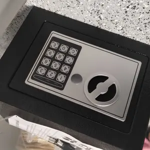 Sekam 0.23 Cu. Ft Fireproof Safe Box, Digital Password Security Safe with Sensor Light & Key Lock, Black Safe for Cash Jewelry Home Office Hotel