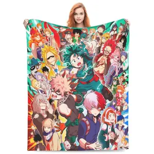 My Hero Academia  Lightweight Throw  Flannel Plush Bed  Soft  For All Season novelty blanket nap affordable,Thin Blanket Dream Workshop
