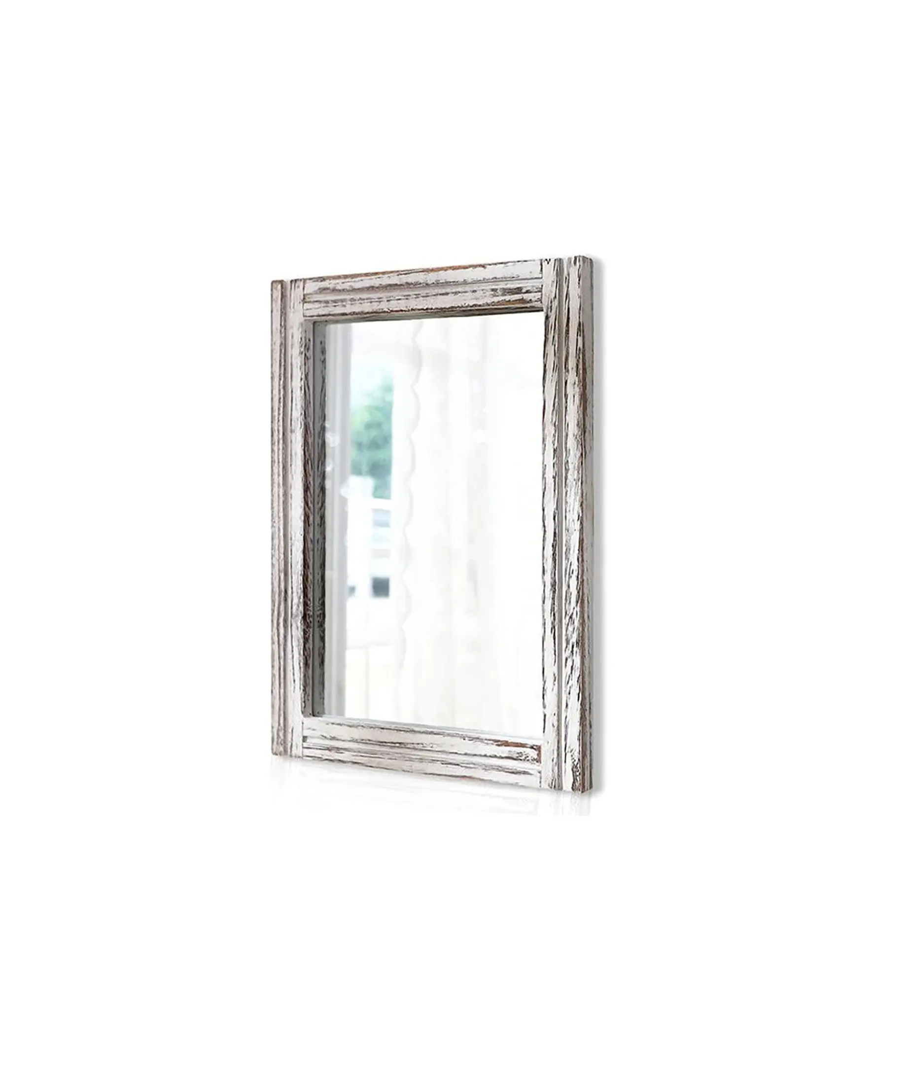 AAZZKANG Wall Mirror with Wood Framed Rustic Mirrors for Wall Rectangle Decorative for Bedroom Bathroom Living Room Entryway Farmhouse Hanging Small