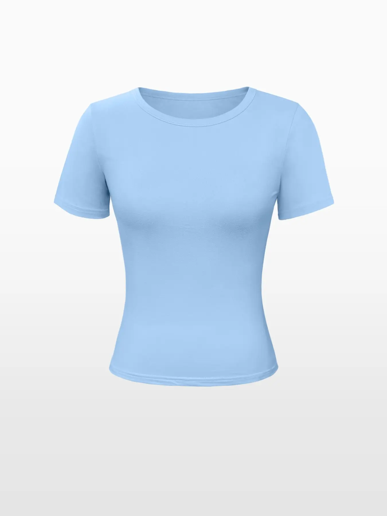 Women's Short Sleeve T-shirt  Slim Short Top Sexy Simple Basic Lightweight Round Neck Crewneck  Daily Commuter T-shirt，TikTok Trending T-shirt Women ，Outfit Murah T-shirt Wanit,Comfortable Fabric, Casual Trendy Minimalist Style Casual Womenswear