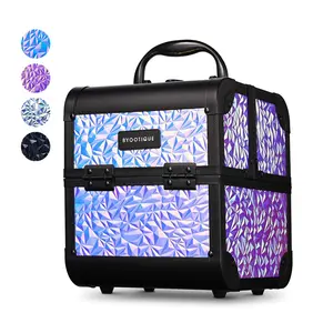 Byootique Makeup Case with Mirror & Trays Essential Cosmetic Case Travel