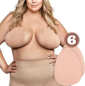 Essentials XL Invisible Breast Lift Tape Adhesive Strapless Bra, Beige for B-E Cup Large Breast