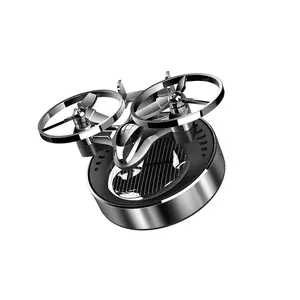 Car-mounted solar-powered rotating fragrance diffuser, twin-turbine airplane ornament, aluminum alloy base, rotates when exposed to light