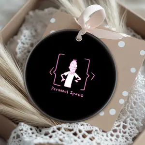 Christmas Ornaments Personal Space Rick And Morty Personal Space Tree Family Acrylic Circle Holiday Gift For Friends New Year