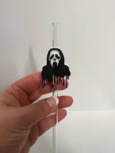 Ghost Face 10mm Straw Topper Straw Not Included