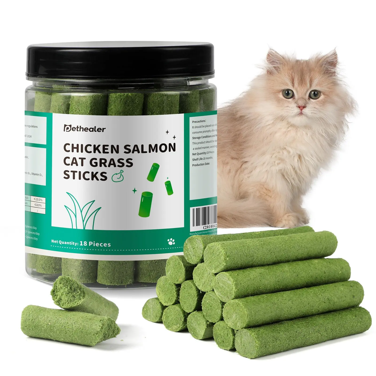 18PCS Cat Grass Sticks,Cats Grass Chew Sticks,Cat Teeth Cleaning Molar Rod for Cats Indoor,for Hairball Removal purina  friskies