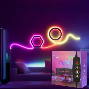 USB 5v Ic RGB Neon Light Strip, Smart APP Control LED Light Strip, Music Sync, Intelligent Color Changing DIY Mode, Bedroom Decor