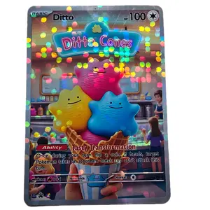 Ditto Cone The Snack that Smiles Back Ditto Icecream Shape-Shifting Tasty Blob Pokemon Game Display Card Bubble Holo Standard Size English Back