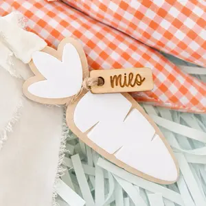 Personalized Easter Basket Name Tag – Custom Bunny Gift Tag – Spring Basket Decor – White, Green or Orange