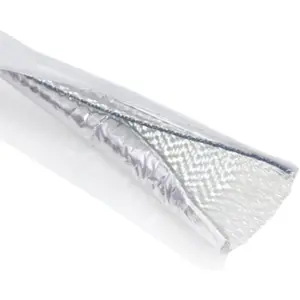 Fuel Line Sleeve 1/4" I.D. x 39" Self Adhesive Aluminum Heat Shield Heat-Resistant Fuel Line Protector Vapor Lock Insulation for Automotive and Marine Hoses, Wire, Exhaust