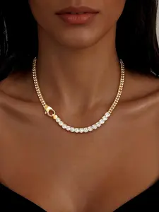 14K Gold Plated Chunky Chain Choker Necklaces for Women Chunky Gold Necklace Tennis Necklace for Women CZ Love Chain Cuban Link Choker Jewelry Gifts