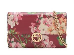 Pre-owned GUCCI Leather Shoulder Bags Interlocking GG Bloom Wallet on Chain