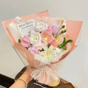 DIY Handmade Chenille Pipes Tulips Bouquet Material Pack - Perfect for Creating Beautiful Bouquets