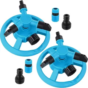 2 Pack 360 Degree Rotating Lawn Sprinklers System for Yard and, 3 Arm with 1/2 Connector for Efficient Irrigation