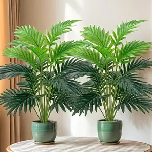 Artificial Areca Palm Tree, each with 18 large leaves - High-quality plastic for indoor and outdoor home, garden, office, and party decoration - Pot not included, perfect for summer decor and tabletop display, realistic artificial plant | Lifelike leaves