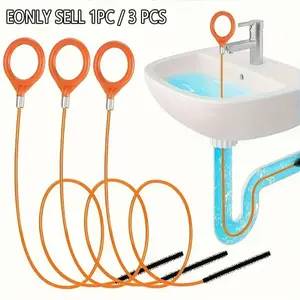 Multifunctional Pipe Unclogger Tool, Heavy-Duty Stainless Steel, Durable Nylon, Household Drain Cleaning, Powerful Pipe Cleaner