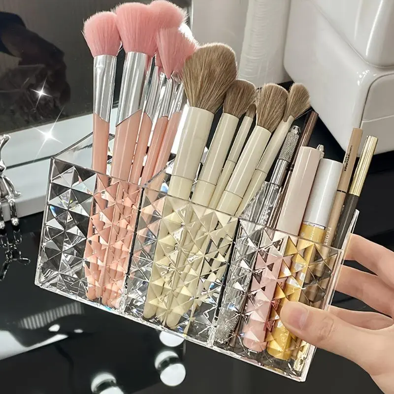 Brush storage box, Beauty Brushes Storage, makeup brush holder, multi-level makeup brush display stand, makeup supplies storage cabinet, bathroom decoration item, makeup storage box