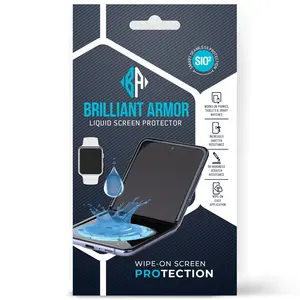 BRILLIANT ARMOR Liquid Glass Screen Protector - Wipe On Scratch and Shatter Resistant Nano Protection for All Phones Tablets Smart Watches - Universal