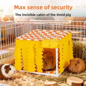 Summer Guinea Pig Cage Ventilated Tassel Hideout New Guinea Pig House for Hamsters Small Pet Habitat with Max Sense of Security