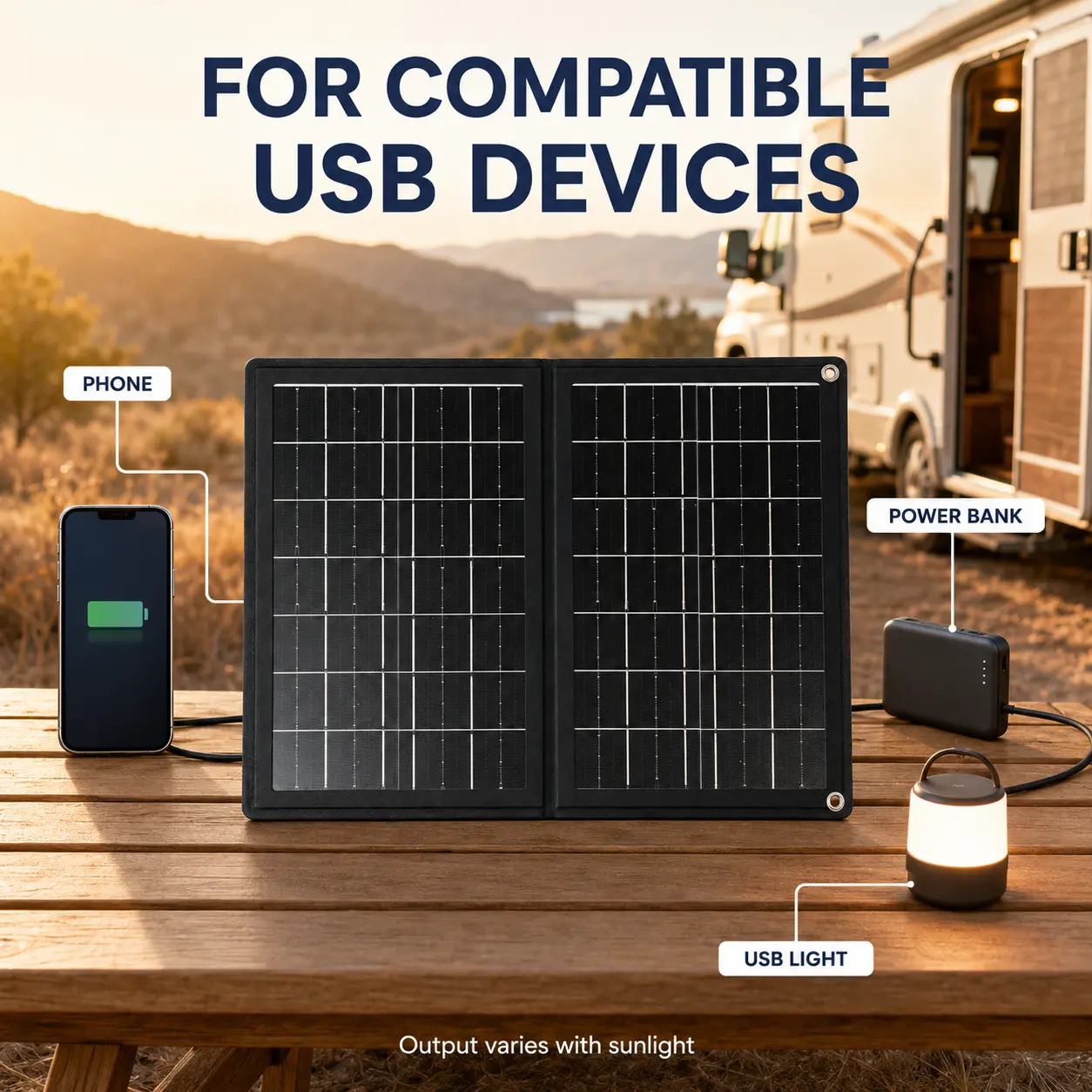 【Portable Foldable Solar Panel Charger】Compact Monocrystalline Solar Charging Panel for Phones, Power Banks and USB Devices, Lightweight Outdoor Power Solution for Camping, Hiking and Travel