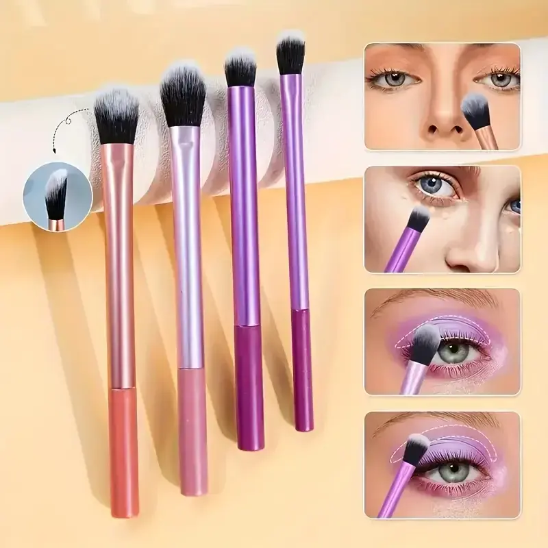 8 Piece Makeup Brush Set Soft Synthetic Bristle Face & Eye Brush Kit for Foundation Powder Blush Concealer Eyeshadow Makeup Tools